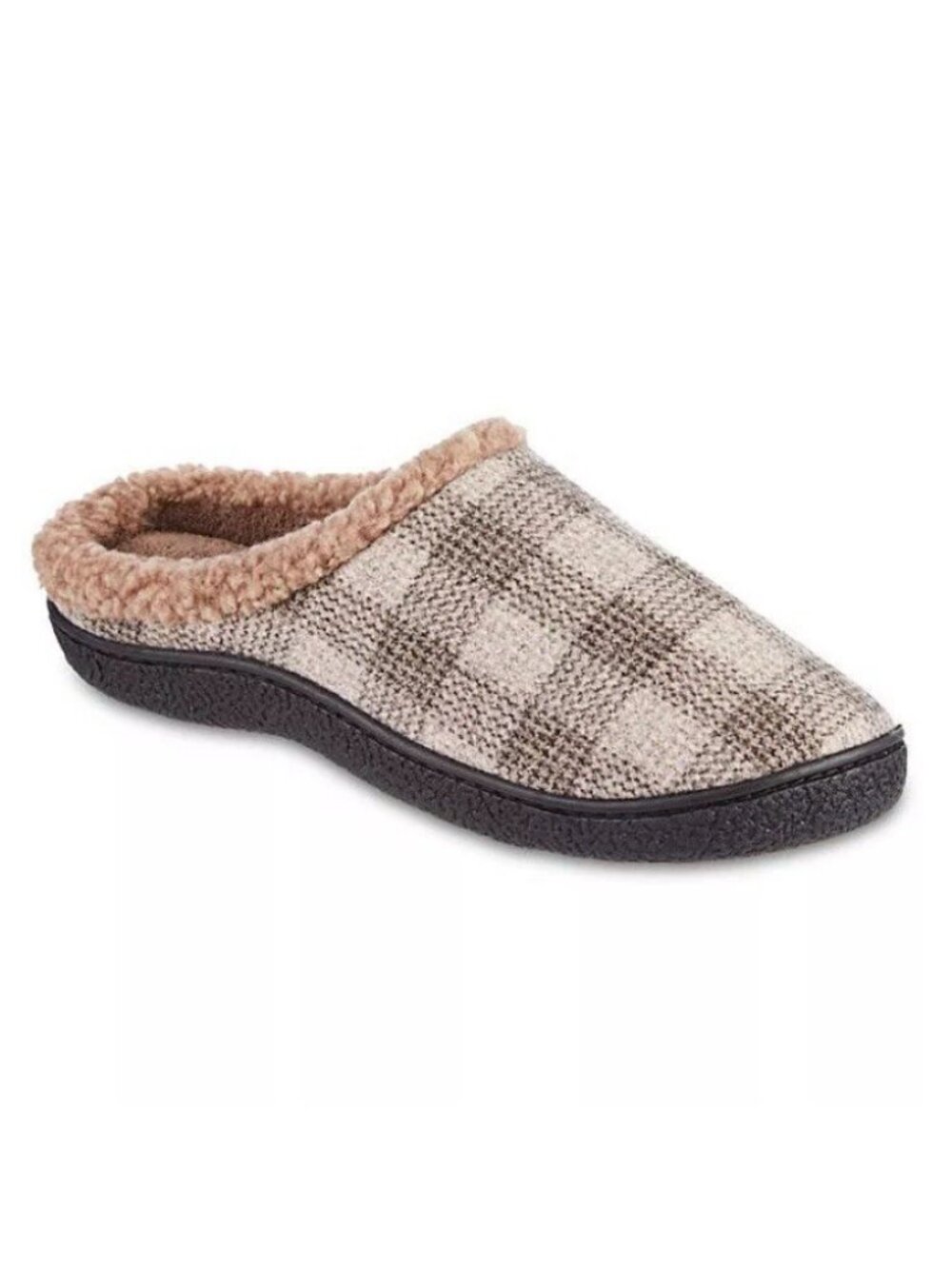 Isotoner Men’s Classic Comfort Hoodback Memory Foam Slippers XL Smoky Taupe Men